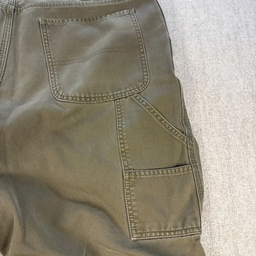 Vtg Dockers Khakis Carpenter Pants‎ Mens 38 X 32 Olive Utility Canvas Belt Loop